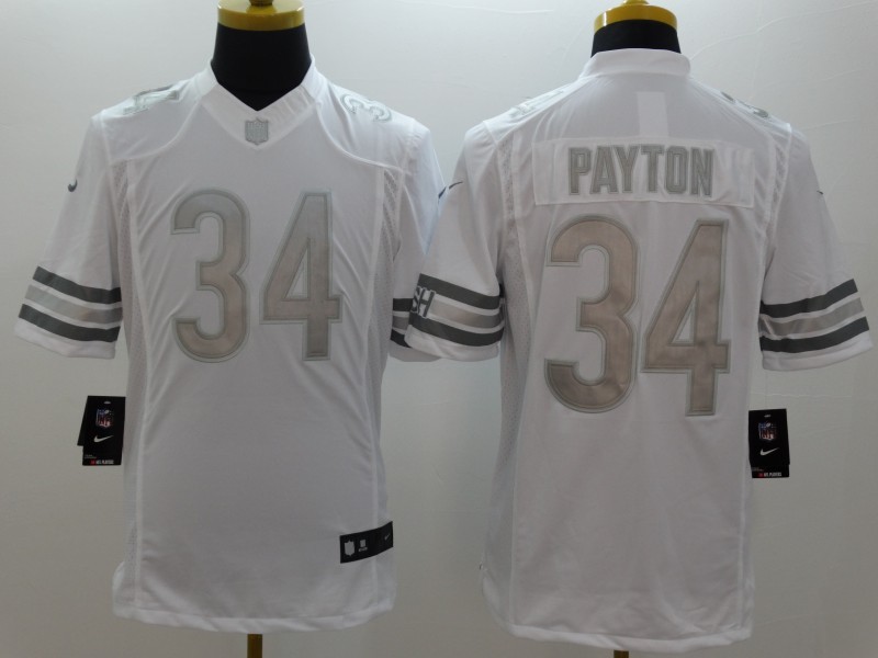 Men's Chicago Bears Walter Payton #34 White Jersey